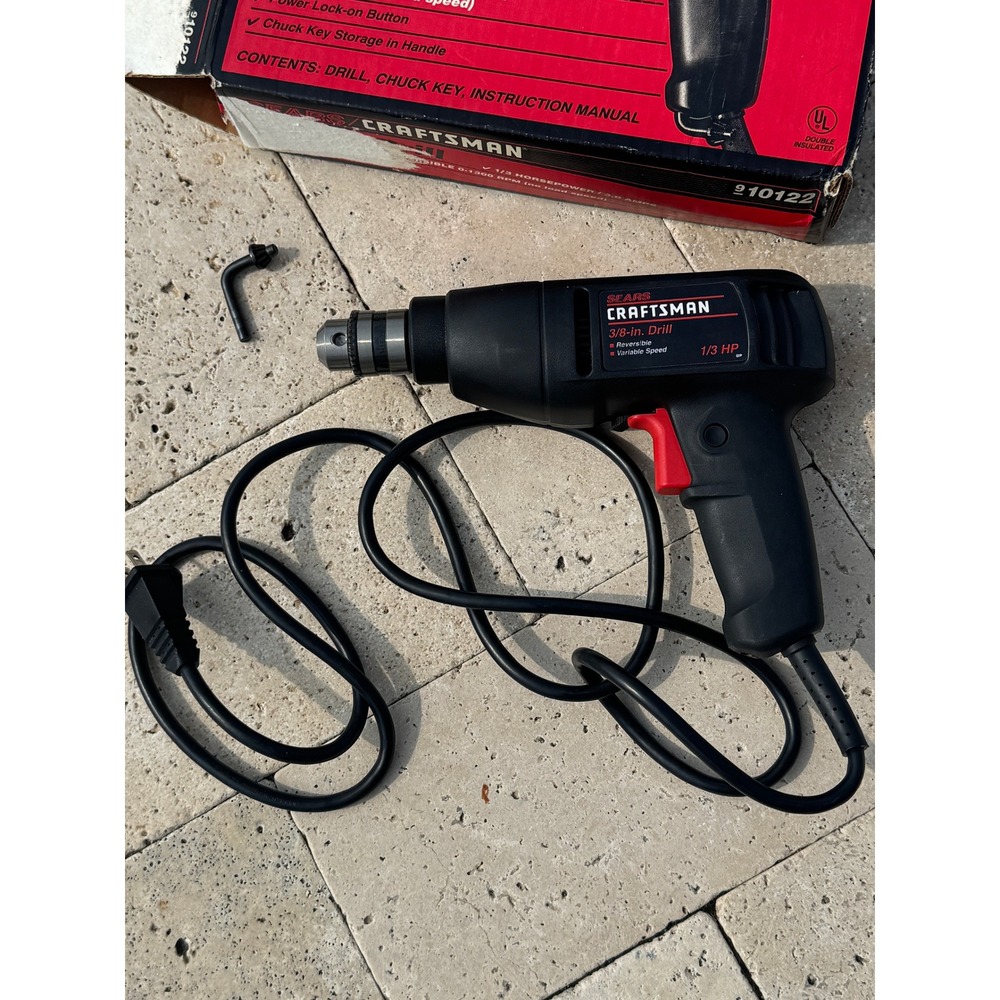Craftsman 3/8 in Corded Drill Variable Speed Reversible 1/3 HP USA - Picture 2 of 12